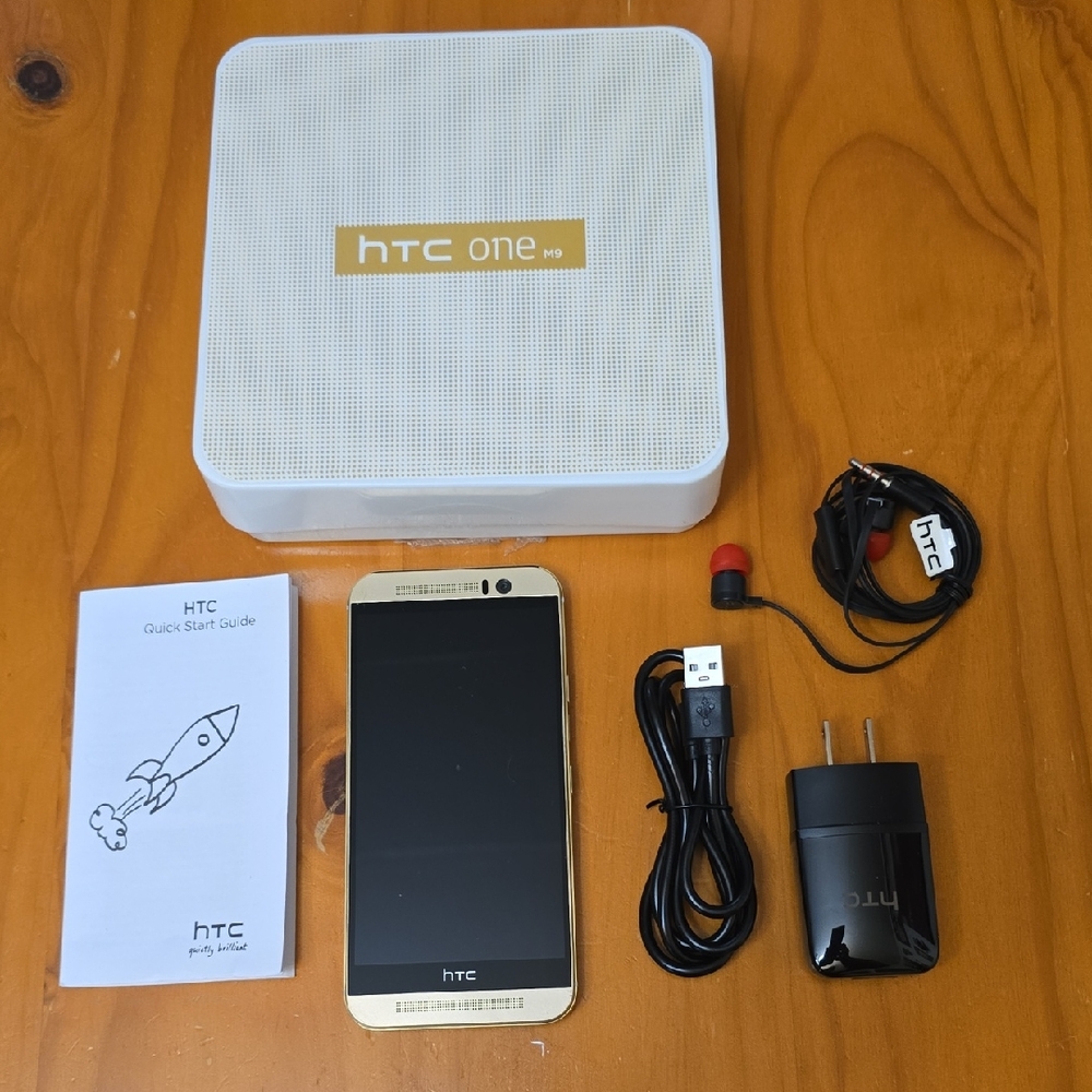 HTC Gold Smartphone with Premium Finish and Accessories